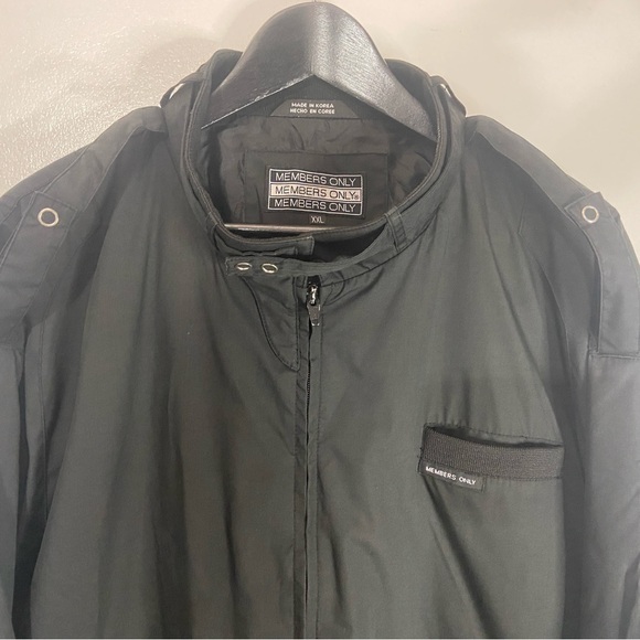 Vintage Members Only Racer Jacket Mens XXL Black Lightweight Zip Up Bomber Coat - Picture 10 of 16